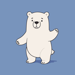 Cute Polarbear for kids' storytelling vector illustration
