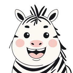 Vector illustration of a cute Zebra for kids books