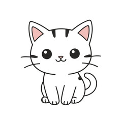 Cute vector illustration of a Kitten for kids