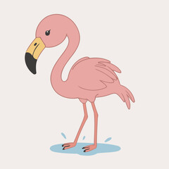 Cute Flamingo vector illustration for preschoolers' learning moments