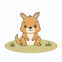 Cute Kangaroo for children book vector illustration