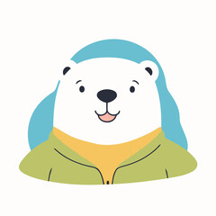 Vector illustration of a playful Polar for preschoolers' storytime