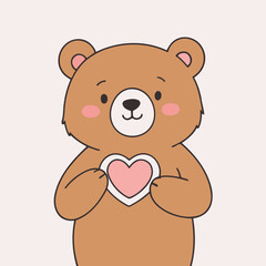 Cute Bear for toddlers' playful adventures vector illustration