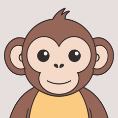 Vector illustration of a cute Monkey for kids books