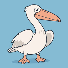 Vector illustration of a cute Pelican for kids books