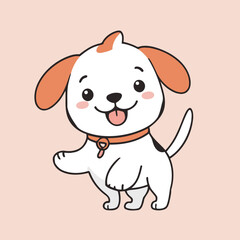 Fototapeta premium Cute vector illustration of a Puppy for children's bedtime stories