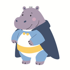 Vector illustration of an enchanting Hippo for kids' storytelling