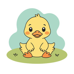 Vector illustration of a friendly Duckling for little ones' joyful exploration