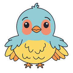 Cute Bird for toddlers vector illustration