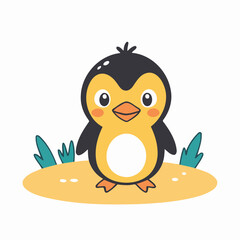 Cute Penguin vector illustration of a for toddlers books
