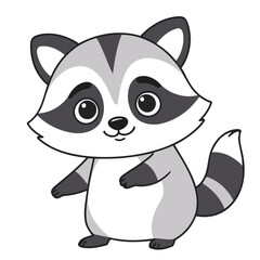 Vector illustration of a cute Raccoon for kids books