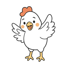 Vector illustration of a cute Chicken for toddlers books