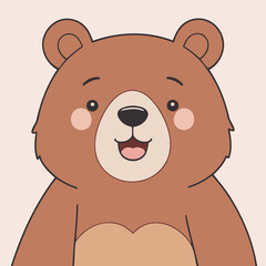Obraz premium Cute Bear for children's literature vector illustration