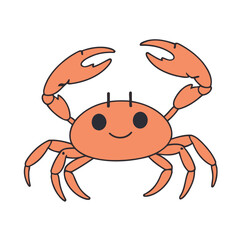 Fototapeta premium Cute Crab vector illustration of a for toddlers books
