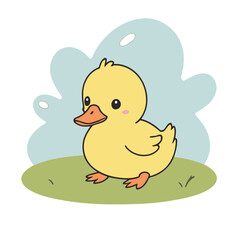 Cute vector illustration of a Ducklings for children story book