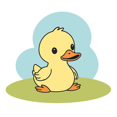 Vector illustration of a sweet Duckling for youngsters' imaginative journeys