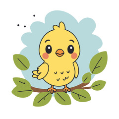 Cute vector illustration of a Bird for kids' reading time