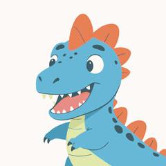 Cute vector illustration of a Dino for children story book
