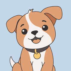 Vector illustration of a cute Puppy for toddlers