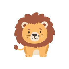 Cute vector illustration of a Lion for toddlers story books