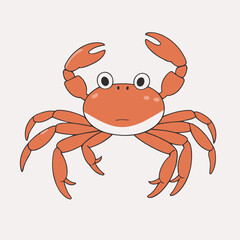 Cute Crab for kids story book vector illustration