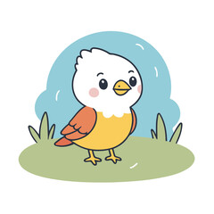 Cute Bird for children book vector illustration
