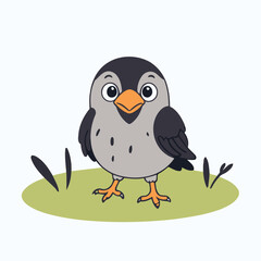 Cute Crow for children's bedtime stories vector illustration
