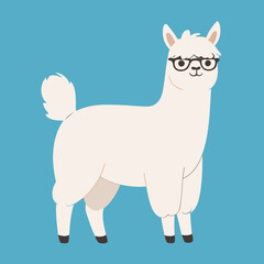 Cute Alpaca for children's literature vector illustration