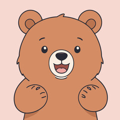 Vector illustration of a cute Bear for toddlers story books