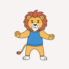 Obraz premium Cute Lion vector illustration for little ones' bedtime routines