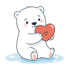 Obraz premium Cute Polarbear for children story book vector illustration