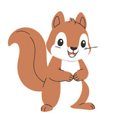 Cute vector illustration of a Squirrel for children story book
