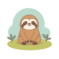 Cute Sloth vector illustration for little ones' bedtime routines