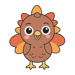 Vector illustration of a cute Turkey for kids