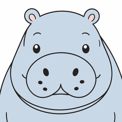 Cute Hippo for kids vector illustration