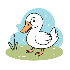Cute vector illustration of a Swan for toddlers' playful adventures