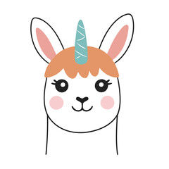 Cute Llama for toddlers' playful adventures vector illustration