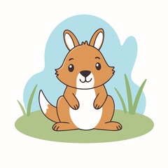 Cute Kangaroo for toddlers' learning books vector illustration