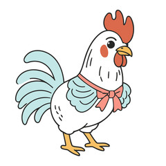 Cute Rooster for early readers' adventure books vector illustration
