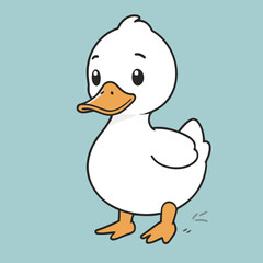 Cute Duck for preschoolers' storybook vector illustration