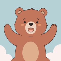 Cute Bear vector illustration for kids story book