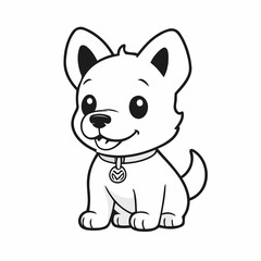 Cute Dog vector illustration of a for toddlers books