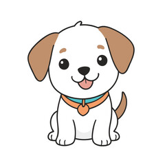 Fototapeta premium Cute vector illustration of a Puppy for children's bedtime stories