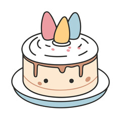 Cute vector illustration of a Cake for toddlers