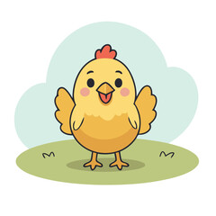 Vector illustration of an adorable Chicken for young readers' books
