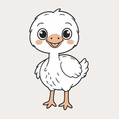 Cute Ostrich for children's bedtime stories vector illustration