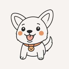 Vector illustration of a charming Dog for toddlers' learning adventures