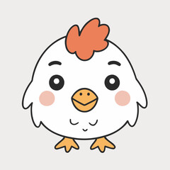 Cute vector illustration of a Chicken for early readers' delight