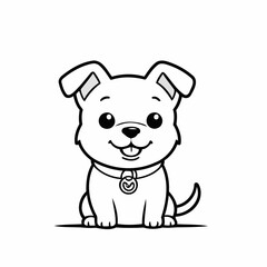 Fototapeta premium Cute Dog for children's books vector illustration