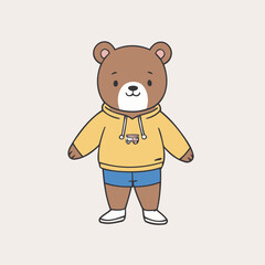 Cute Bear for toddlers vector illustration
